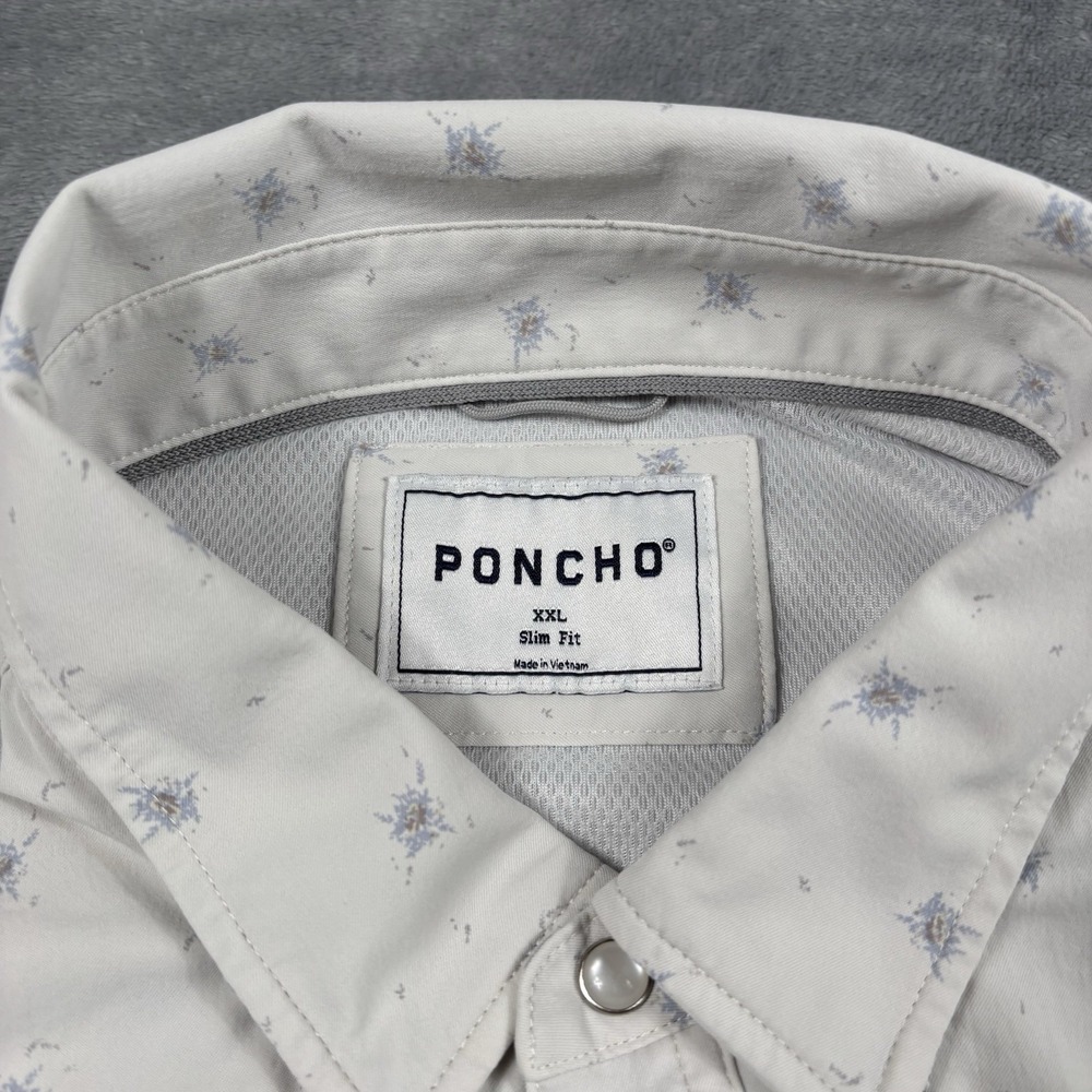 Poncho Outdoors The Llano Western Pearl Snap Shirt Slim Fit Men's Size XXL - Picture 2 of 6